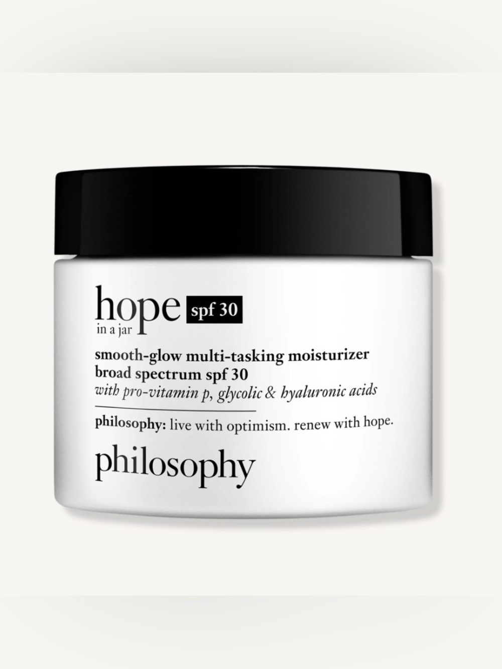 Nwt- Philosophy Hope in a Jar SPF 30 Moisturizer - White & Black